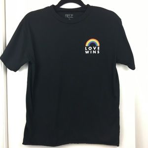 LGBTQ+ Pride Black T-Shirt Size Large by Freeze